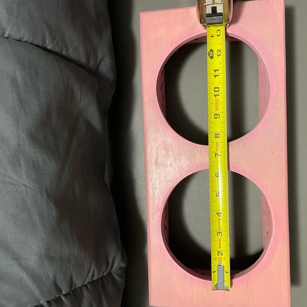 Pink Wooden Pet Bowl Stand